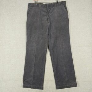 Vintage Sears Flannel‎ Lined Corduroy Work Pants 40x30 Grey Plaid Lined 80s